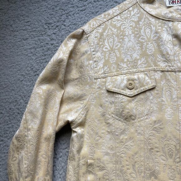 Vintage Bill Blass Jacket Shirt Womens Medium Beige Button Up - Picture 9 of 16